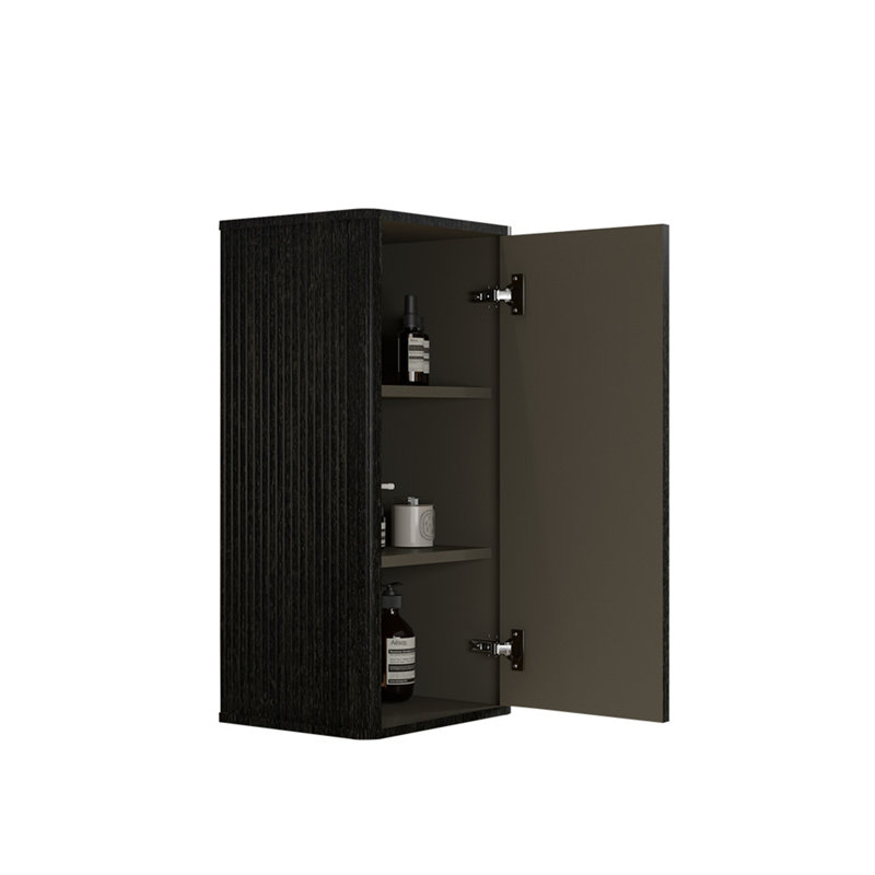 Armoire flottante latérale, armoire de rangement murale, Noir