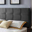 Tête de lit contemporaine très grand / très grand: design gaufré, garniture passepoilée, partie de lit réglable en tissu gris anthracite de 48,5 à 53 pouces,-619604893