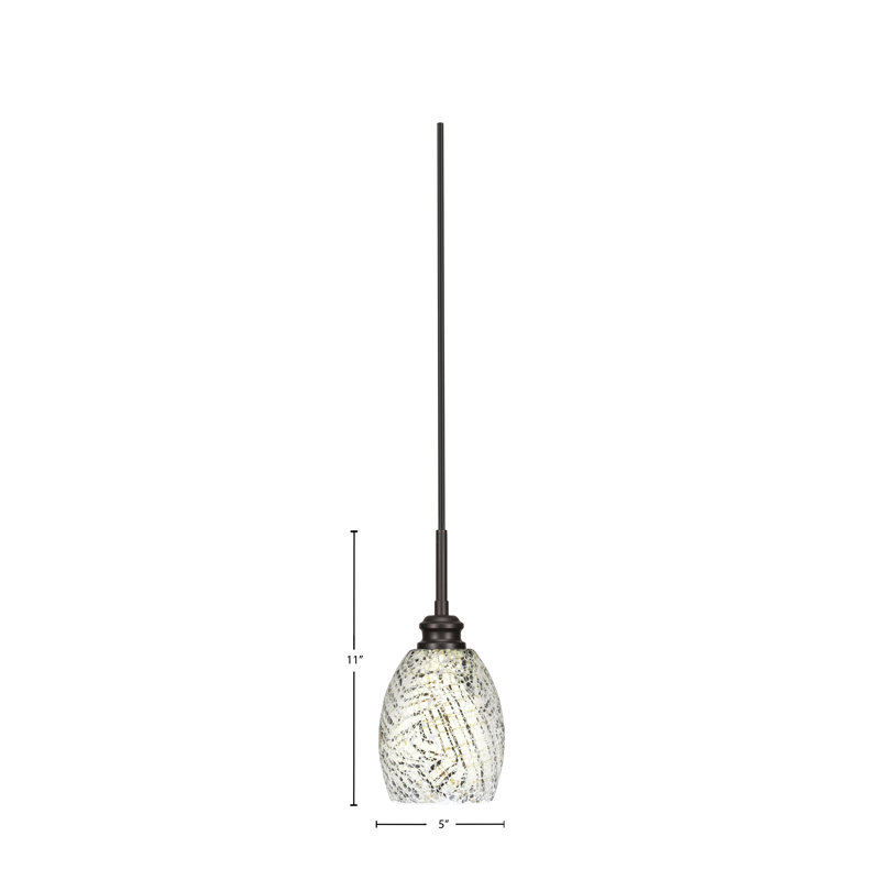 Mini-luminaire suspendu avec cordon Edge et verre en fusion 5 po, Espresso