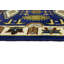 Tapis de couloir géométrique fait à la main bleu marine 2 pi 7 po x 7 pi 11 po Katzue