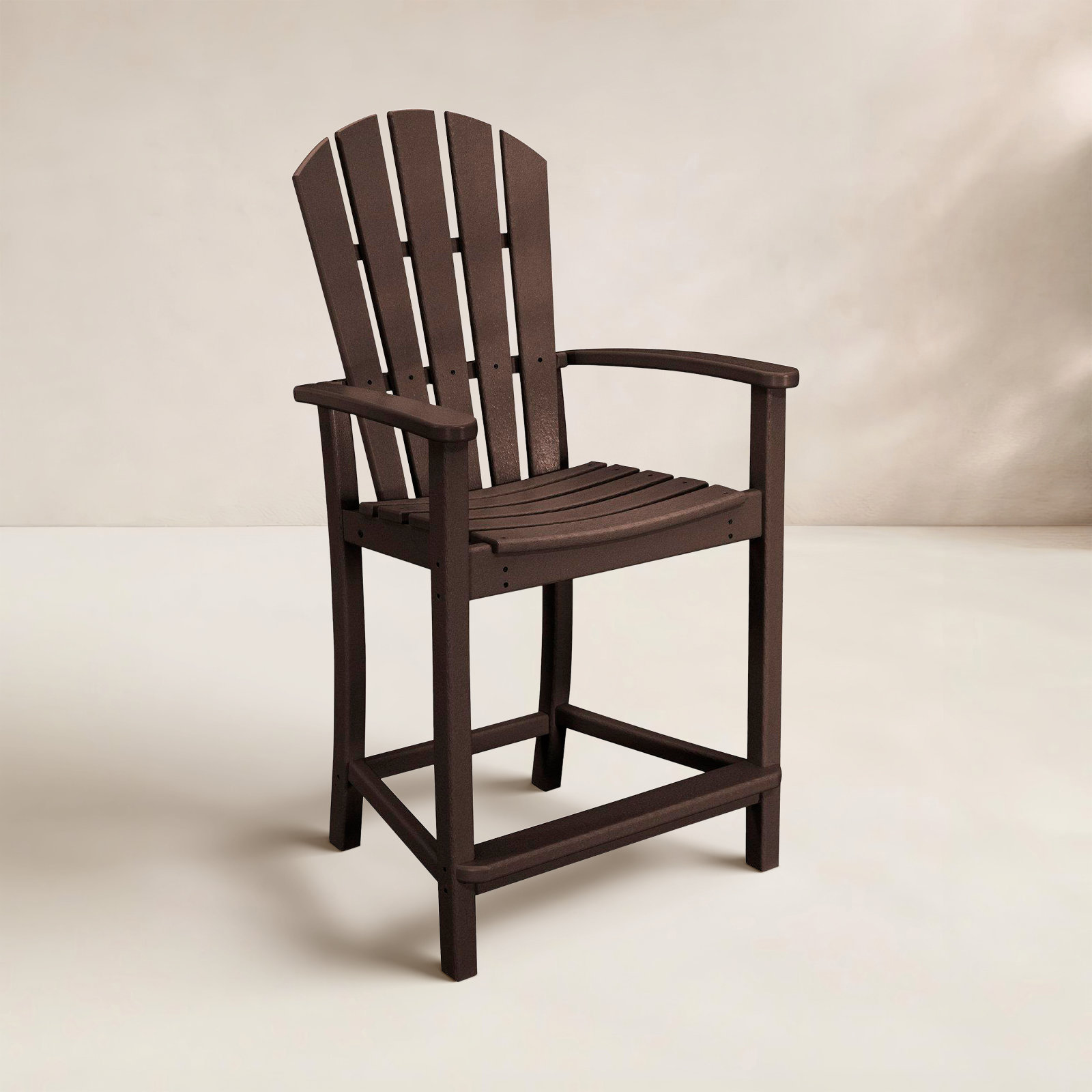 POLYWOOD® Palm Coast Patio Bar Stool, Mahogany