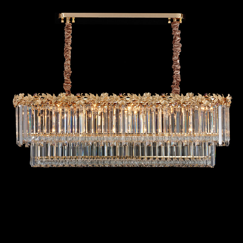 Marquise 16-Light Rectangular Chandelier - Gold