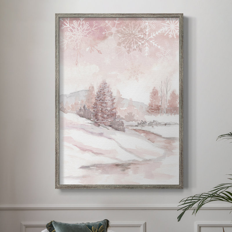 «Blush Winter», reproduction encadrée - bois massif