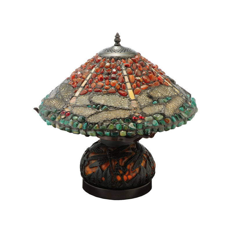 Dragonfly Polished Agata 16.5" Table Lamp