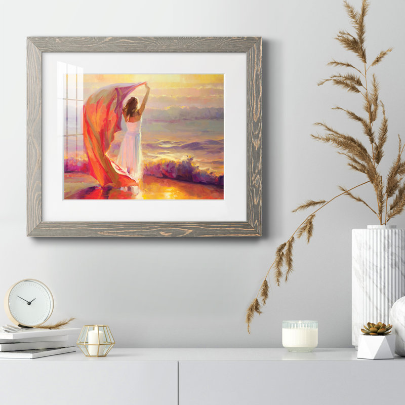 Brise d'océan - peinture encadrée, Encadré gris, H 24 po x l 18 po x P 1,5 po