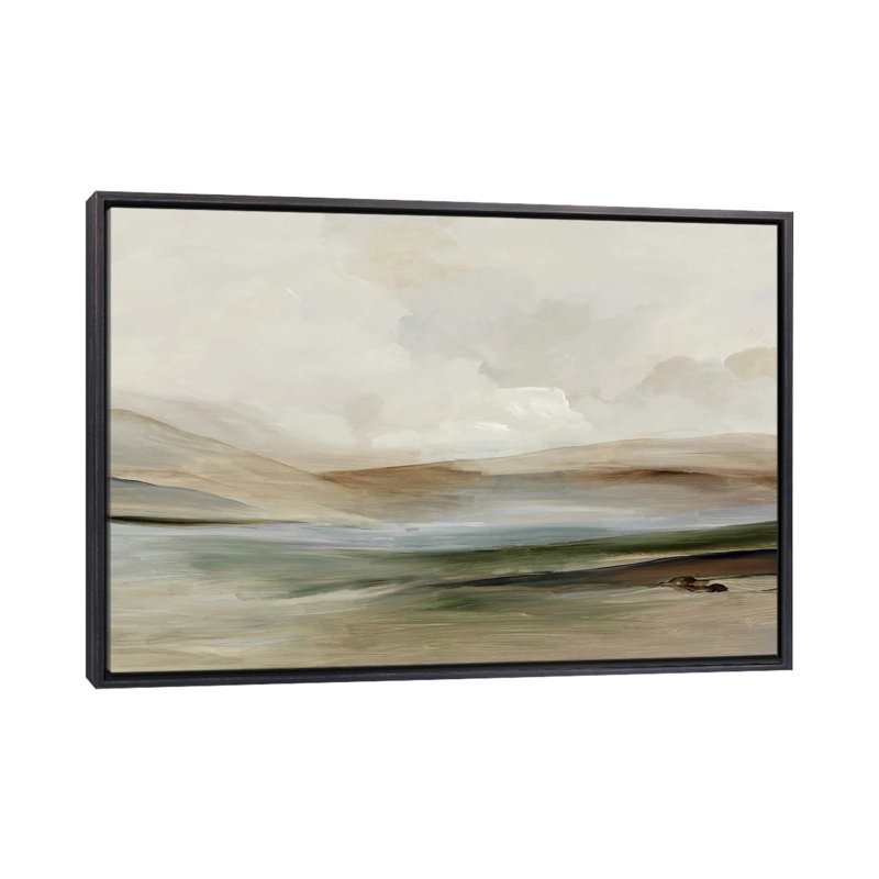 Echoes of Solitude - Wall Art Print - Framed Canvas, 32" H x 48" W, Distressed Black