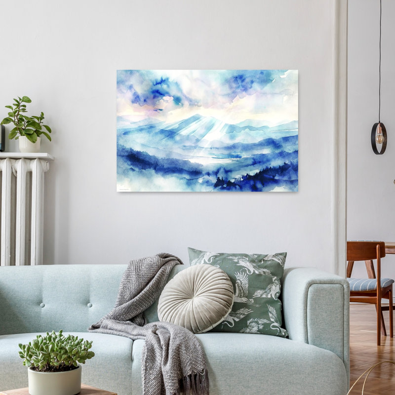 Morning Ridge Contemporary Abstract Forest Landscape Wall Art Print, 60.96cm H x 91.44cm W