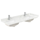 60" Double Countertop with Square Sinks (1-Hole), Backsplash & Sidesplash