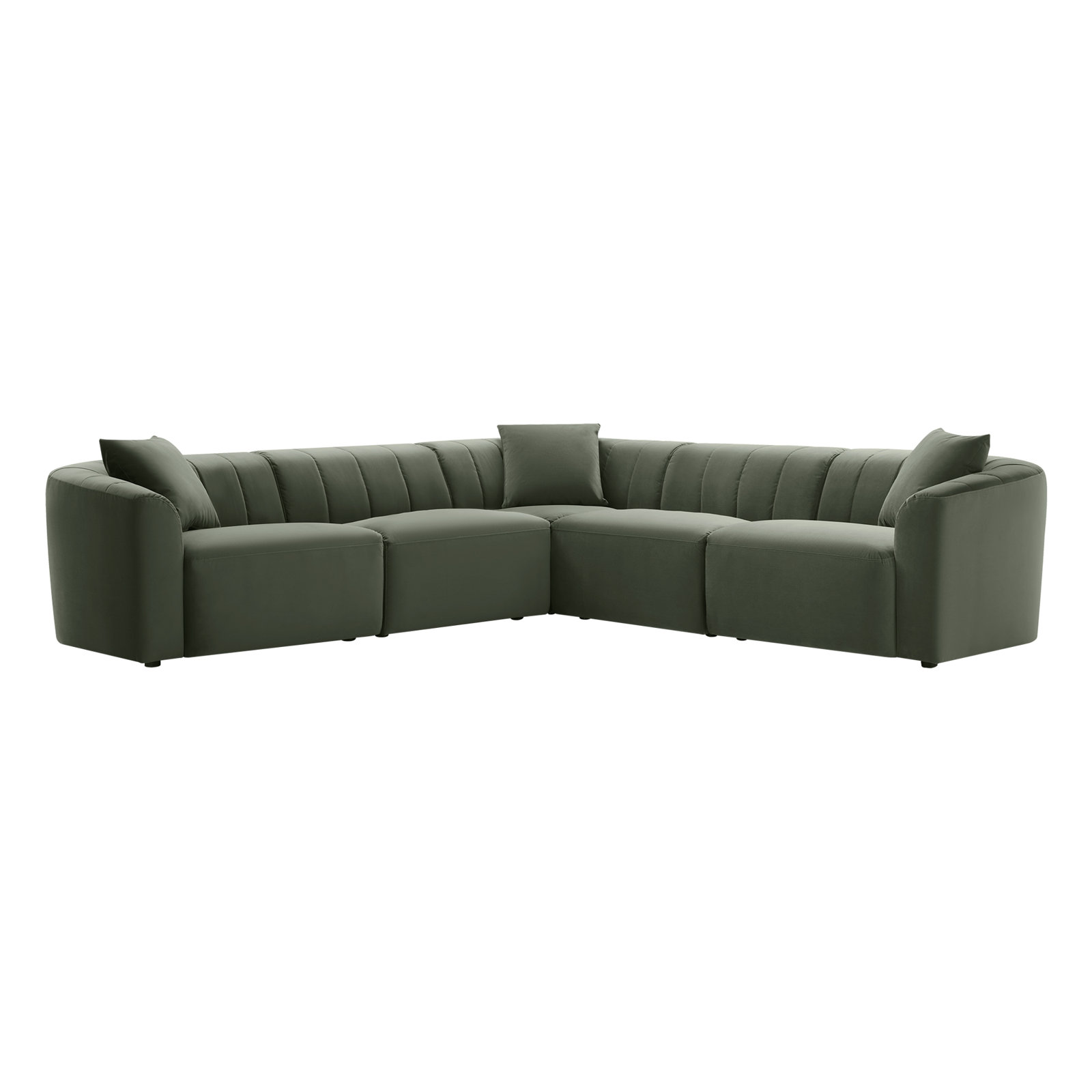 Augustine Velvet Modular Sectional, Soren Olivine Performance Velvet