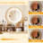 Fashionable Vanity With 4 Drawers And 3 Color Modes For Bedroom Dressing Table Solid Wooden Frame Lighting
