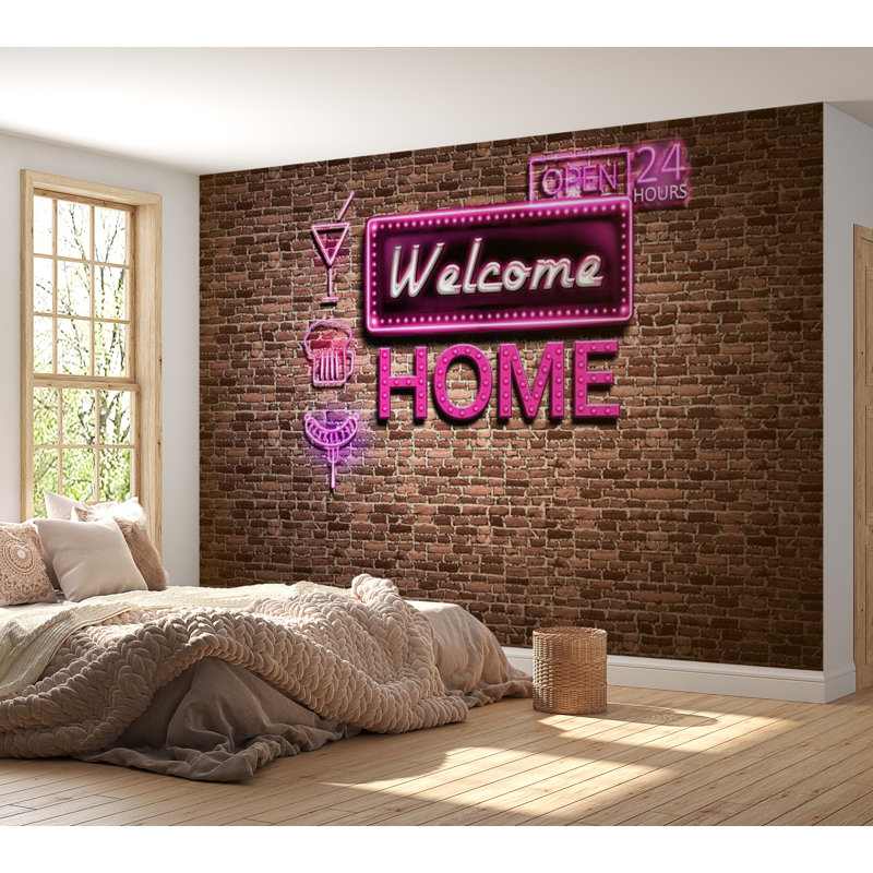 Murale Patick Welcome Home, L 110 po x l 157 po