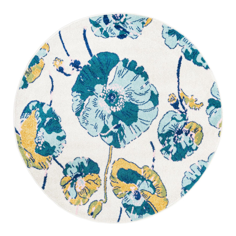 Bloom Floral Indoor Rug, Round 5'3"