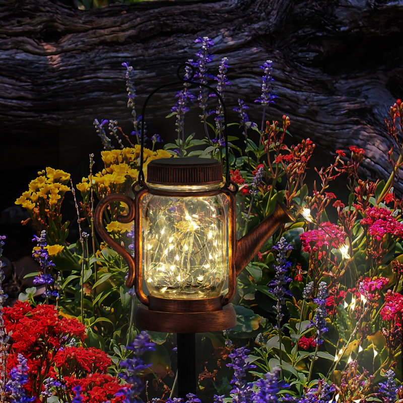17.72'' Solar Powered Integrated LED Jar Lantern