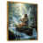 Toile avec cadre flottant or