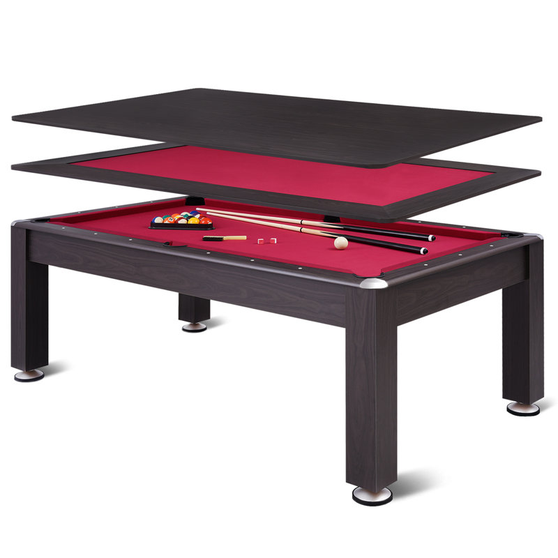 Table de billard multi-jeux 84 po 3-en-1 avec plateau de poker / salle à manger 84 po
