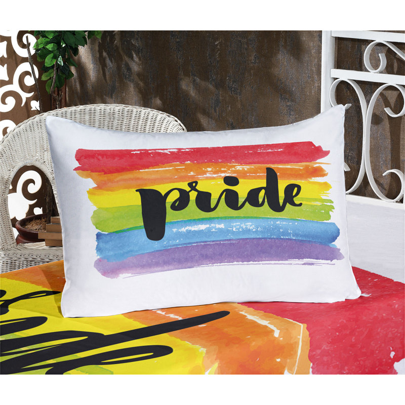 Ensemble de draps et taies décoratives Ambesonne Pride, multicolore, Ensemble de draps pour très grand lit californien