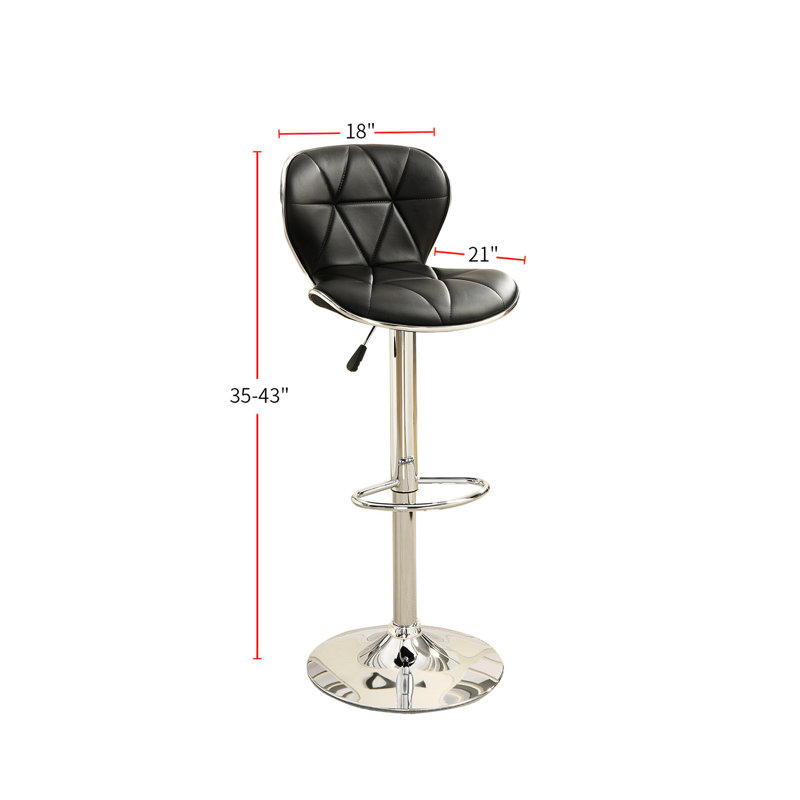 De 2 tabourets de bar en polyuréthane réglables noirs - Trustworthy Association, d'une hauteur de 24 po à 32 po, d'une capacité de poids de 250 lb, d'une base robuste et d'une fabrication stable, d'une assise de 24 à 32 po, d'une salle à manger adaptée et d'une capacité