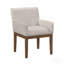 Ensemble de 2 fauteuils de salle à manger de style campagne moderne rembourrés gris et brun