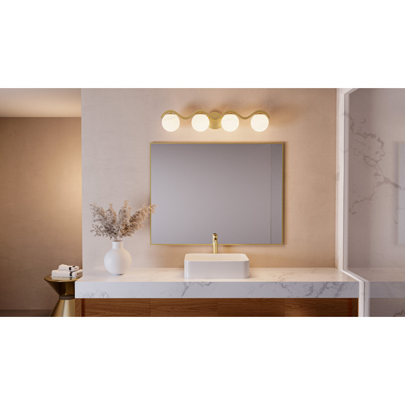 Alcantar 4-Light Aged Brass Bath Light