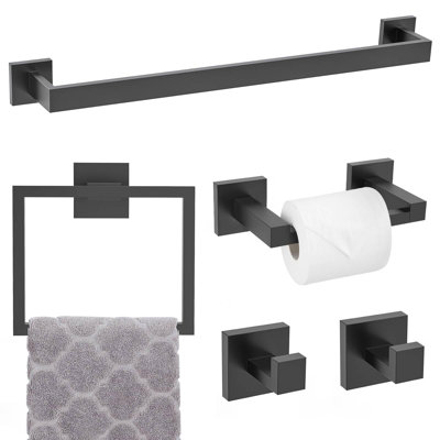 Ensemble de porte-serviettes de salle de bain 5 pièces, ensemble de porte-serviettes moderne 23,6 pouces Sus304