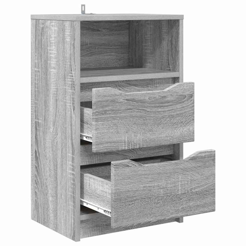 40cm W Manufactured Wood Bedside Table, Grey Sonoma