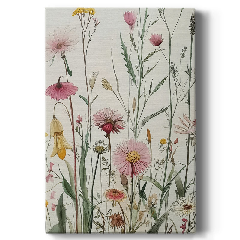 Floral, toile tendue avec châssis Lxxviii - prêt à être accroché, H 36 po x l 24 po