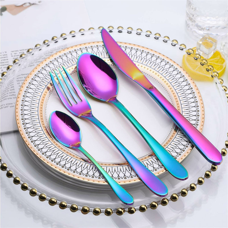 Ophelia & Co. Sarrant 24 Piece Cutlery Set , Service for 6, Rainbow
