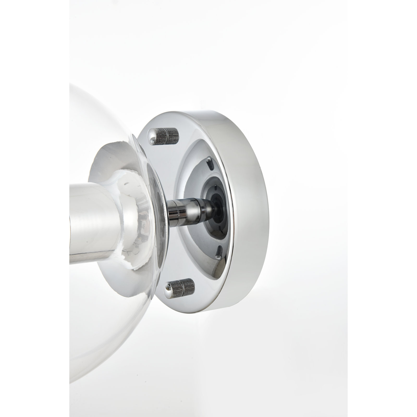 Nathalie 2 Light Glass Dimmable Armed Sconce, Chrome, 7" H x 7" W x 7" D, 1 Light