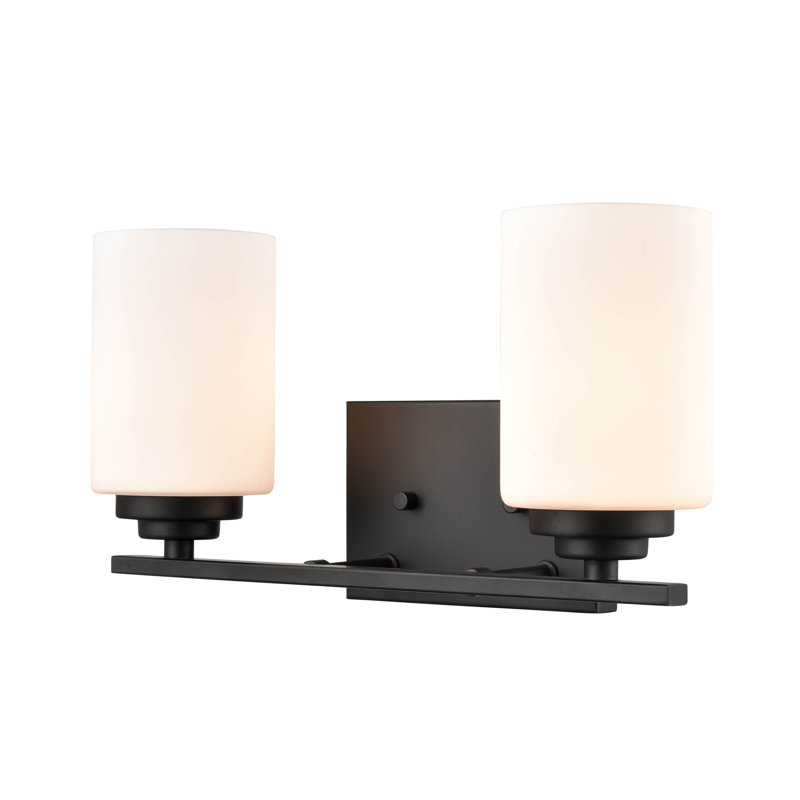 Luminaire à 2 lumières à intensité variable pour meuble-lavabo Hester, Noir mat