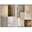 «Neutral Beige Geometric Abstract Art», images de chambre à coucher, impression sur toile encadrée, 2 pièces-126545961-126545963