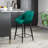 Hallatrow Upholstered Counter Stool with Metal Frame-394853219