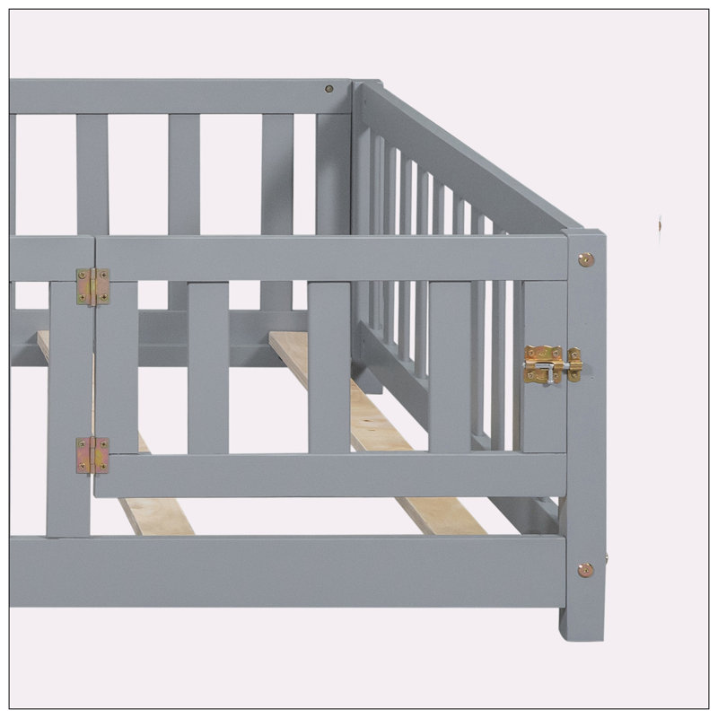 Lit plateforme Huzayl, gris