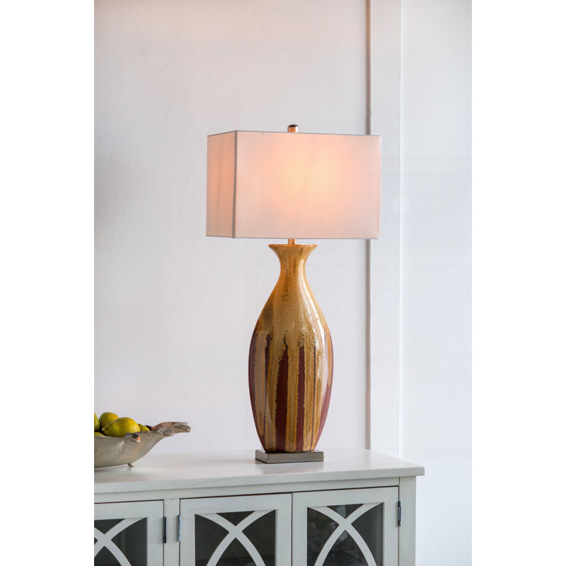Lampes de table modernes, Céramique, Multi-couleur, H 36 po x l 16 po x P 10,5 po, Multi-couleur