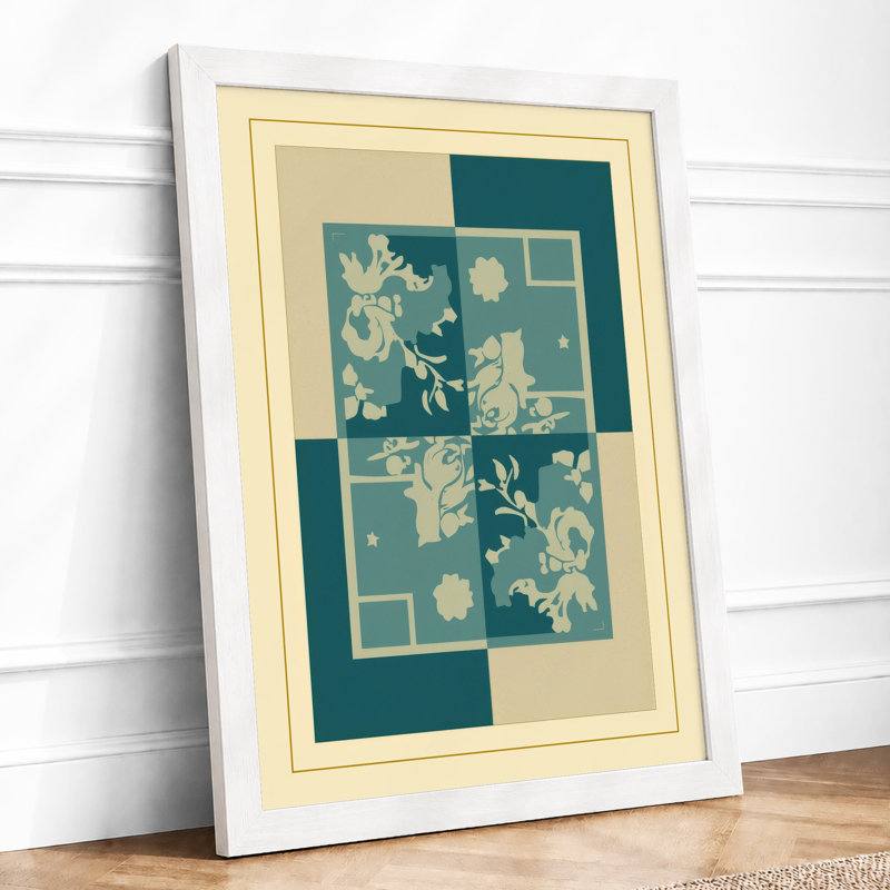 Grid Botanical - Framed Print, A4 - 29.7 x 21.0 cm, White