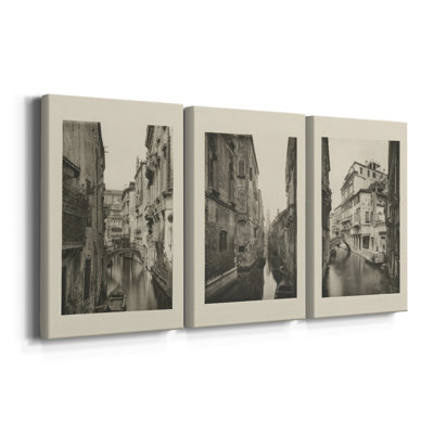 Vintage Views of Venice IV - Toile tendue avec châssis - 3 pièces