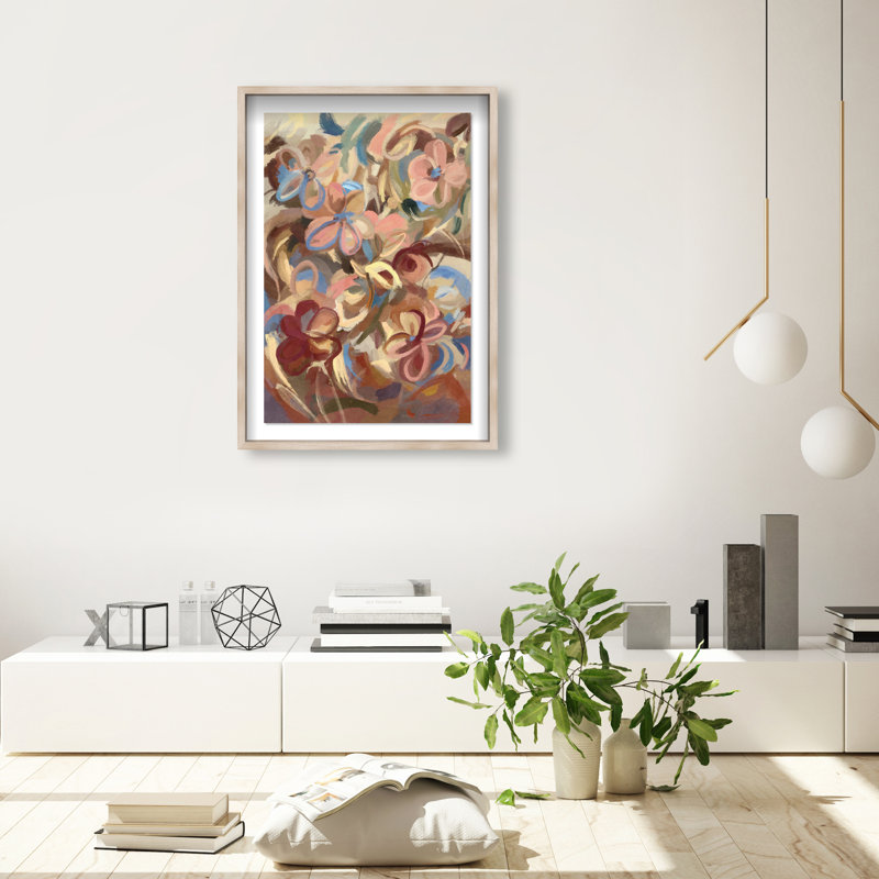 Moving Eden Print by Oliver Gal, Natural Oak Shadowbox, 25.5"H x 37.5"W
