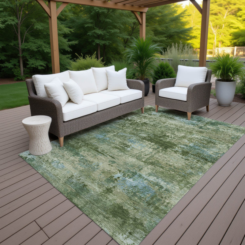 Machine Washable Indoor/Outdoor Kerwin ACN2370 Abstract Rug, Rectangle 2'6" x 3'10"
