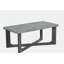 Ensemble de 3 tables basses de forme rectangulaire et 2 tables de bout carrées à pieds croisés de style contemporain gris