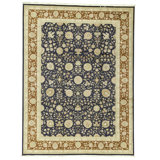 Hand Knotted Area Rug in Navy And Red