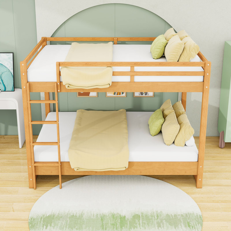 Grand lit superposé en bois avec échelle, Bois