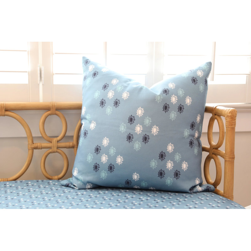 British Brooch Large Repeat Luxury Throw Pillow, Blue, Square 22"