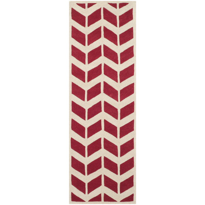 Deedie Hand Tufted Wool Chevron Rug, Runner 2'3" x 7'