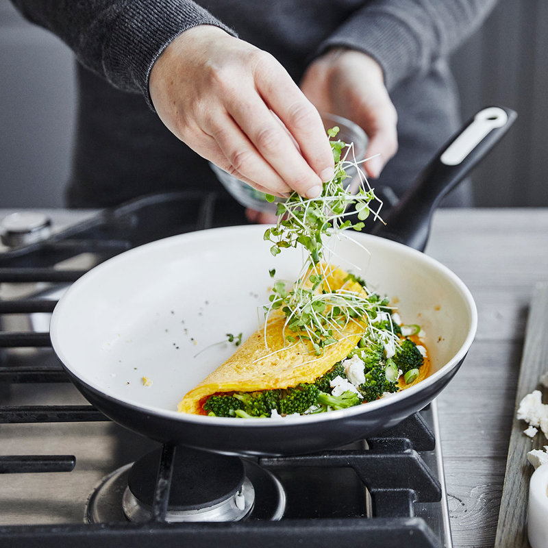 GreenPan Rio Healthy Ceramic Nonstick 8" and 10" Frying Pan Set, Black