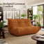 Causeuse en sherpa de 49,6 po de largeur avec accoudoirs et capitonnage en mousse - Orange-470384859