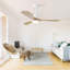 Ventilateur de plafond d'intérieur 52 pouces avec lumière à DEL à intensité variable 3 pales en bois massif, télécommande, moteur à courant continu réversible pour le salon