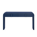 Modern Console Table With 2 Grooved Storage Drawers – Fluted Entryway Table With Rounded Silhouette