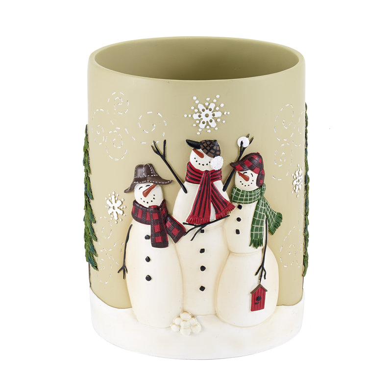 Snowmen Gathering Bath Wastebasket