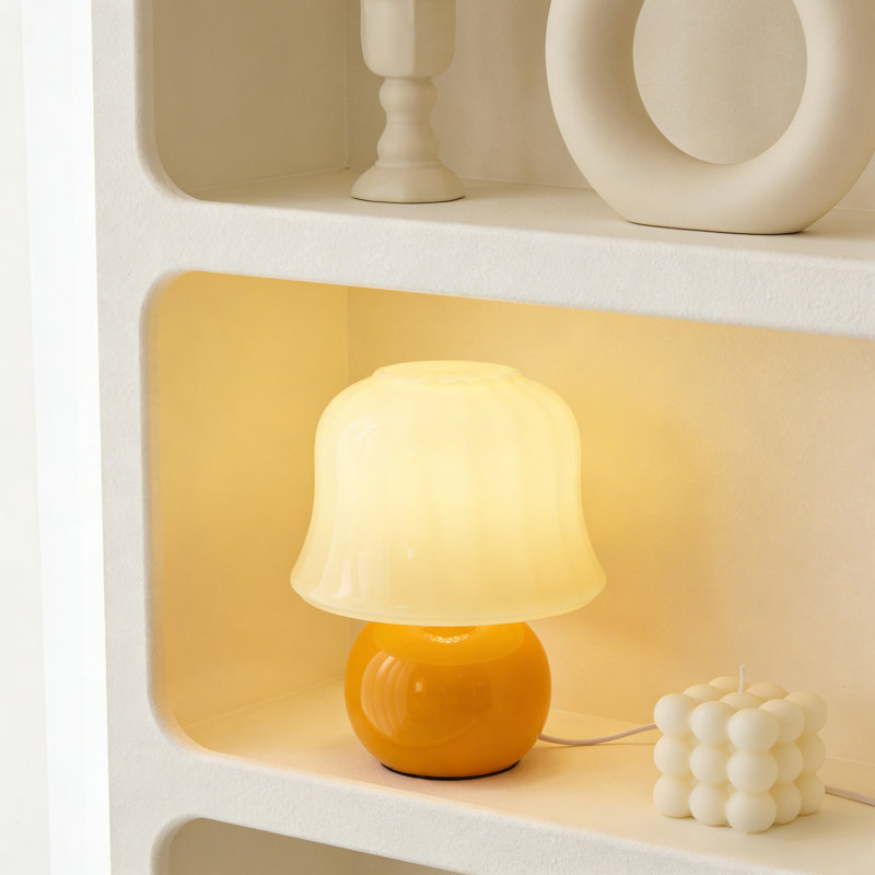 11.4-inch Cream Mushroom Table Lam (e26 3-color Bulb Included)