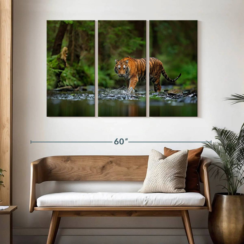 Brampt Tiger In The River, 32" H x 50" W
