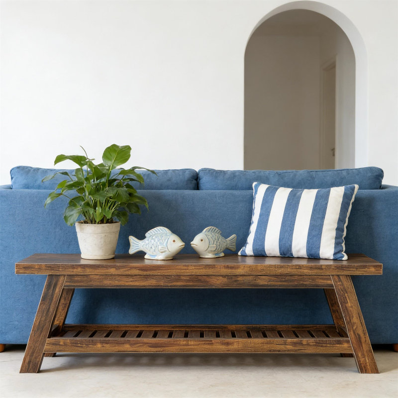 Table d'appoint à 2 niveaux avec rangement Modern Farmhouse